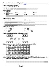 39 Đề kiểm tra học kỳ 1 môn Toán + Tiếng Việt Lớp 2